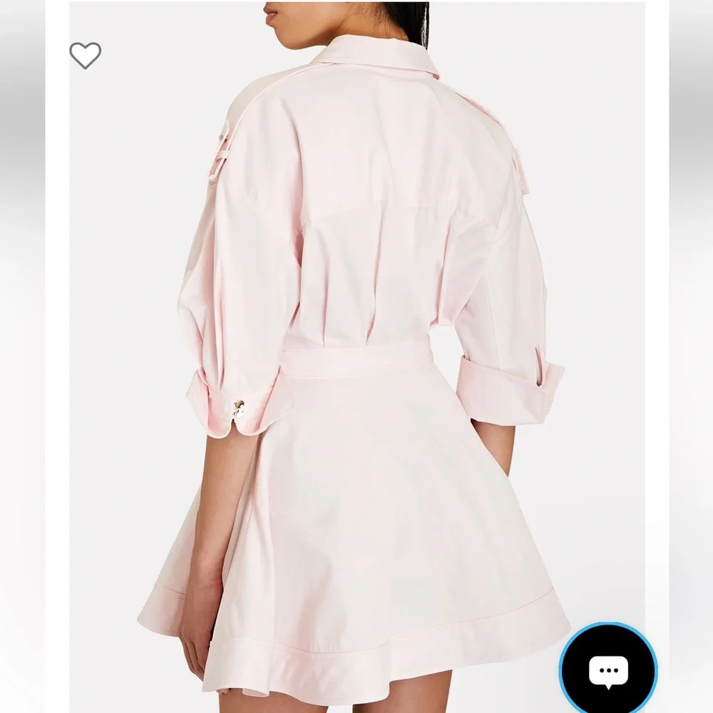 ACLER Vienna Cotton Mini Dress in Pink with Gold Hardware - Picture 3 of 12